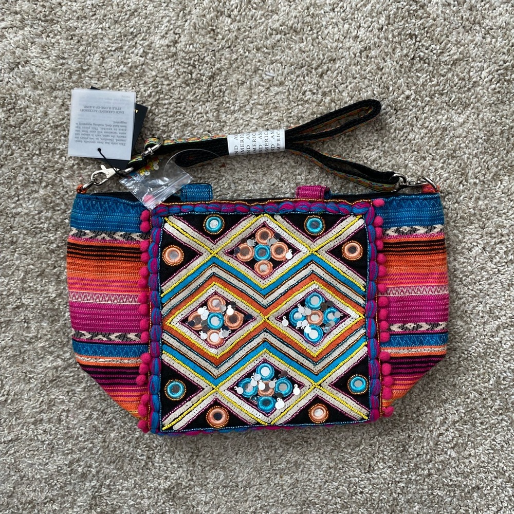 Embellished Beaded Mini Tote Bag - America & Beyond